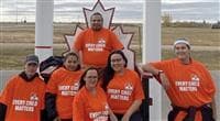 Members of the Sioux Valley Petro-Canada take part in Orange Shirt Day | Photo: Elton Taylor
