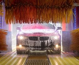 Car going through car wash