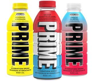 3 Prime drink bottles