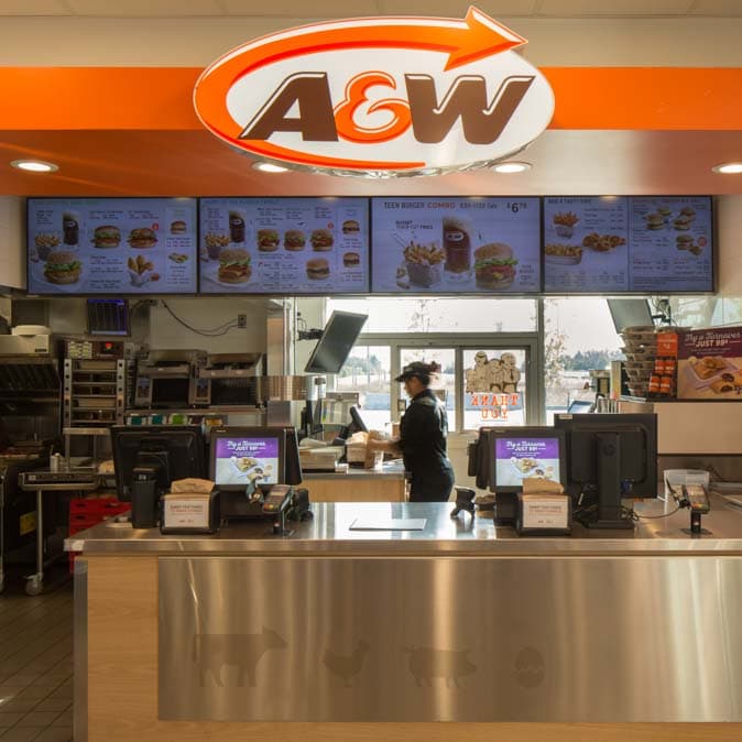 The counter at one of our A&W locations