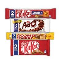 A picture of KitKat, Aero and Coffee crisp