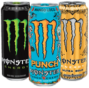 Image of 3 Monster drinks