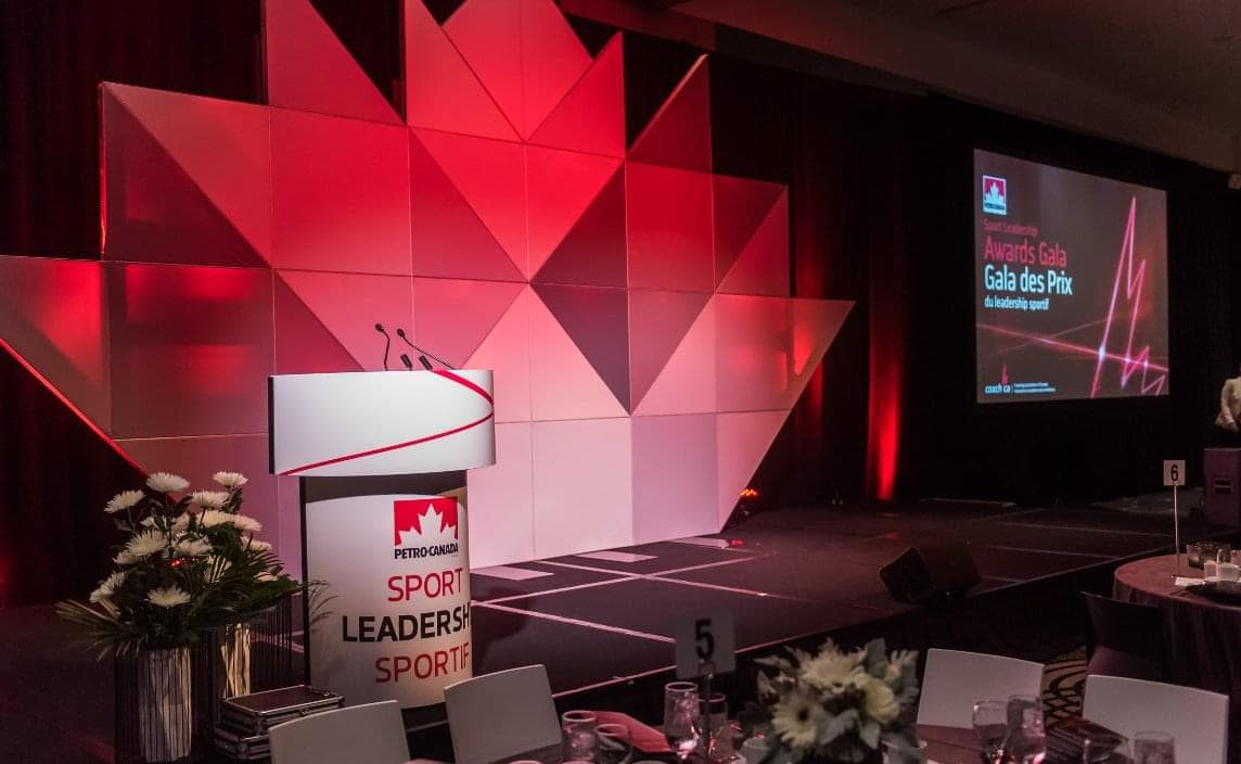 The stage at the Petro-Canada Sports Leadership Awards gala