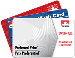 Fanned out cards available with Petro-Canada's business incentive program.